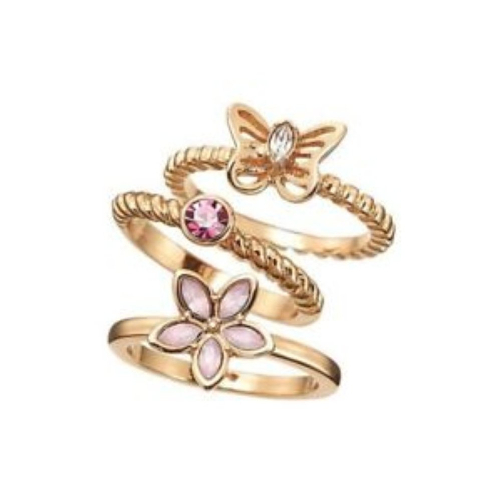 Avon Garden PartStacking Ring Set Goldtone Size 10
